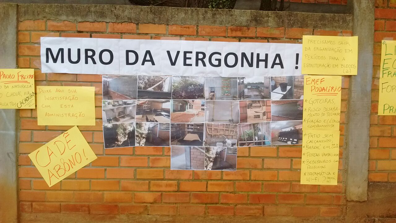Muro da Vergonha expos os problemas de várias escolas / Foto: Sima / Divulgação / OA