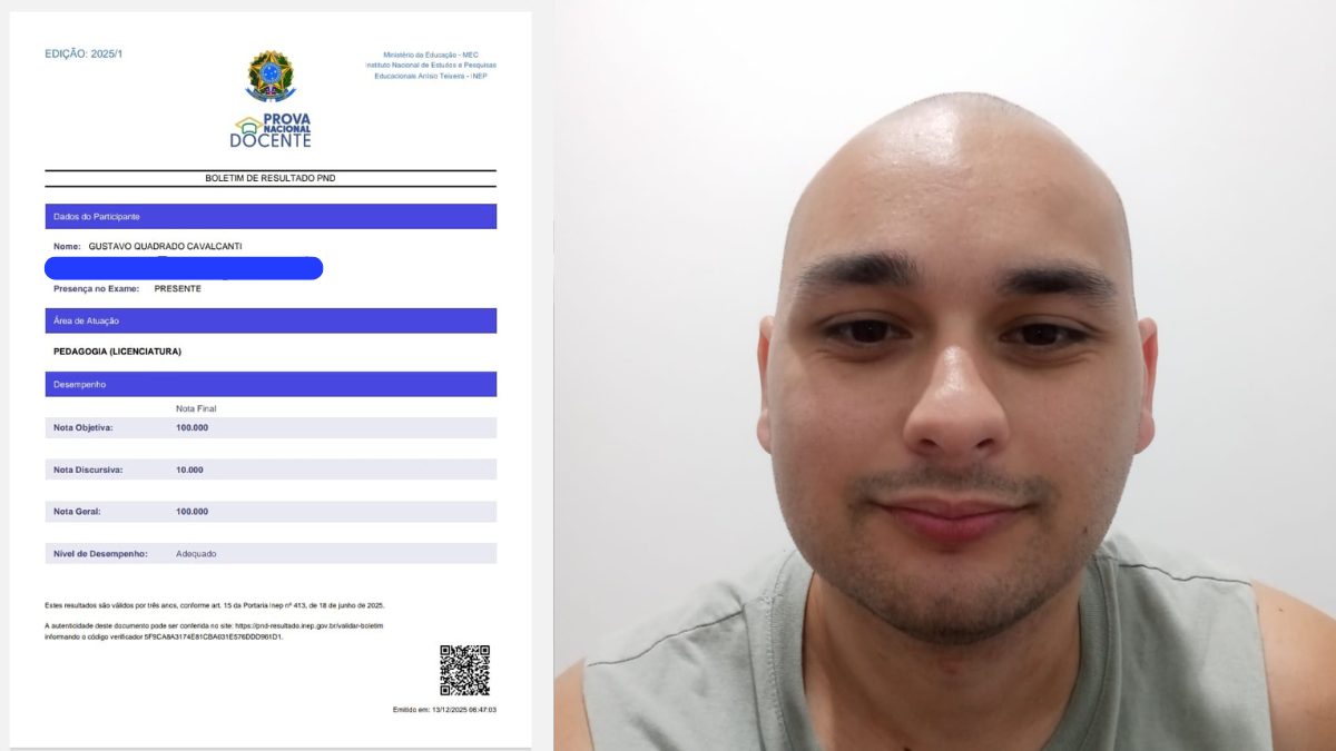 Atendente de educação infantil de Alvorada alcança nota máxima na Prova Nacional Docente